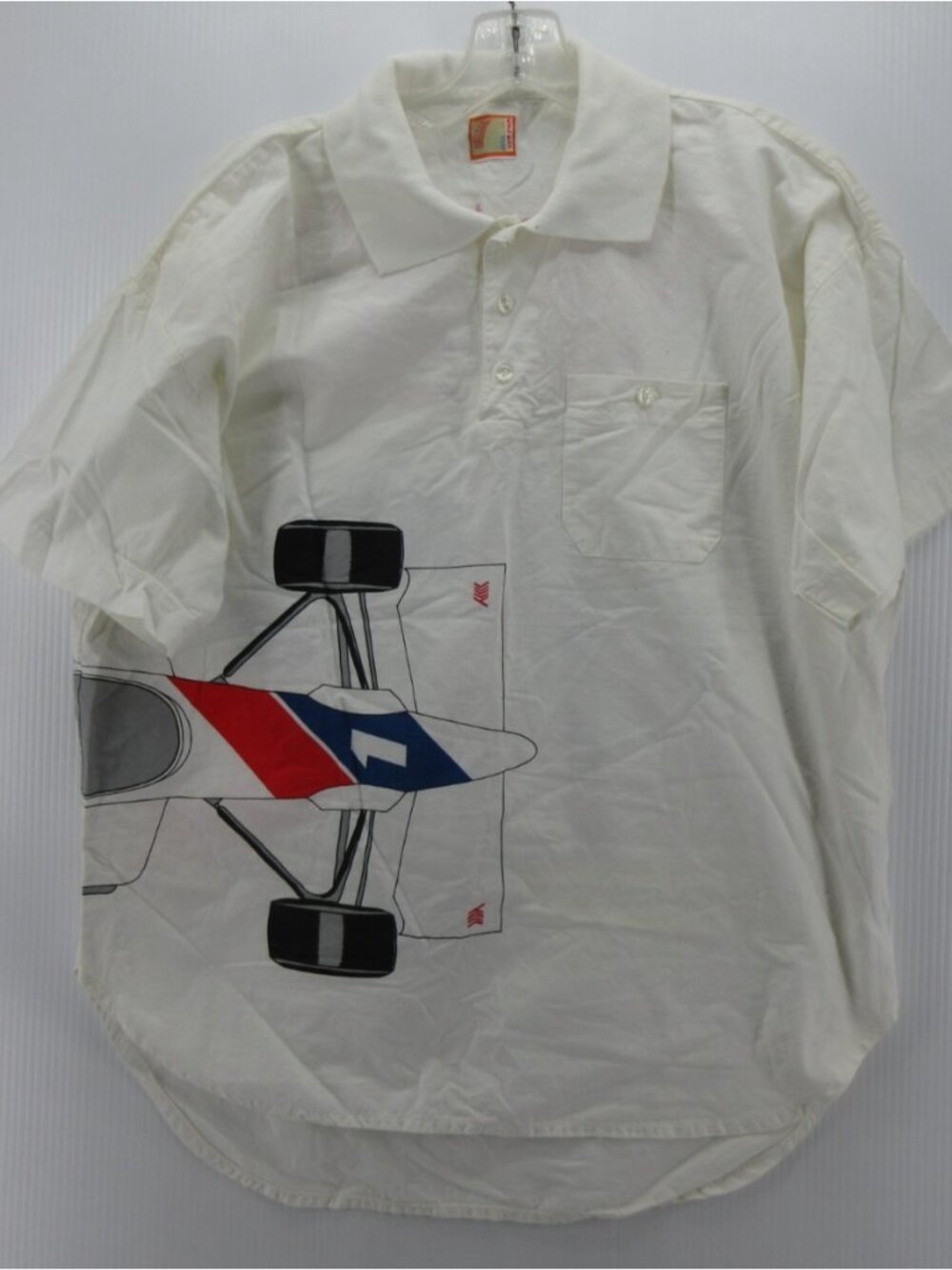VINTAGE Style Auto Polo Shirt XL Formula 1 Car Racing Double Sided *